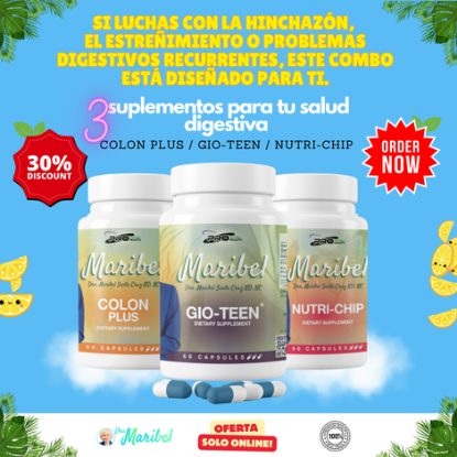 Combo Bienestar Digestivo: Colon-Plus, Gio-Teen y Nutri-Chip | 30% Descuento en Salud Digestiva